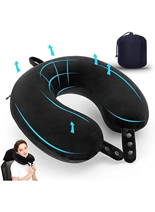 Generic Travel Pillow, Memory Foam U-Shaped Neck Pillow, Small Portable Head Neck Support Soft Adjustable Airplane Pillow, Soft Rest Pad For Airplanes、 Cars And Homes - Image 1