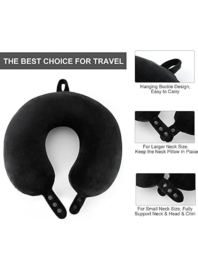Generic Travel Pillow, Memory Foam U-Shaped Neck Pillow, Small Portable Head Neck Support Soft Adjustable Airplane Pillow, Soft Rest Pad For Airplanes、 Cars And Homes - Image 3