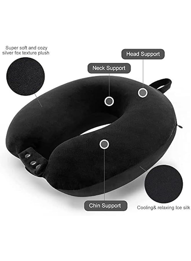 Generic Travel Pillow, Memory Foam U-Shaped Neck Pillow, Small Portable Head Neck Support Soft Adjustable Airplane Pillow, Soft Rest Pad For Airplanes、 Cars And Homes - Image 2