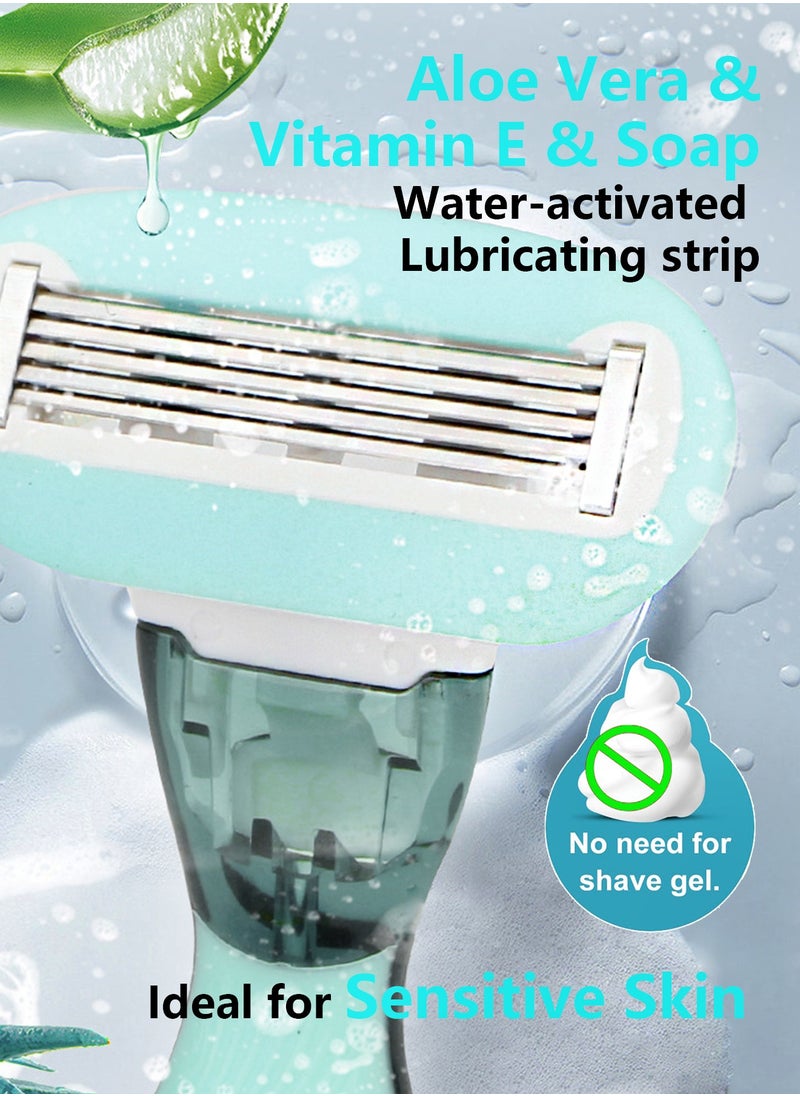 Portable 5-Blade Mini Razor for Women, Reusable Hair Removal Razor for Women, Extra Smooth On-The-Go Shaver for Women, Travel Essentials for Women Shaving, 1 Mini Razor and 1 Travel Case, Mint Blue - pzsku/Z4CAD1598D157A94BEA46Z/45/_/1735882207/bf195a9e-d608-49cd-b186-c51177beee39