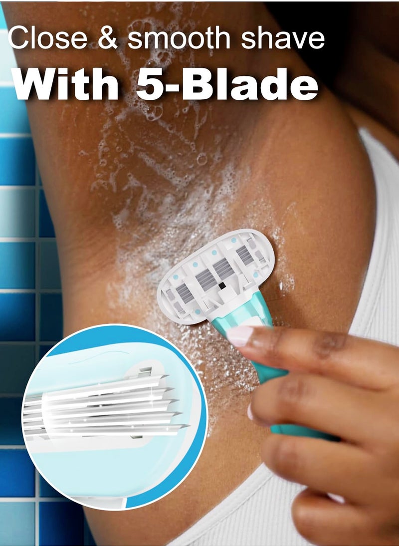 Portable 5-Blade Mini Razor for Women, Reusable Hair Removal Razor for Women, Extra Smooth On-The-Go Shaver for Women, Travel Essentials for Women Shaving, 1 Mini Razor and 1 Travel Case, Mint Blue - pzsku/Z4CAD1598D157A94BEA46Z/45/_/1735882237/839de1d3-963e-48b4-a9c7-0b2da09bd17f