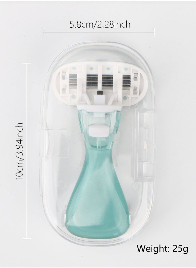 Portable 5-Blade Mini Razor for Women, Reusable Hair Removal Razor for Women, Extra Smooth On-The-Go Shaver for Women, Travel Essentials for Women Shaving, 1 Mini Razor and 1 Travel Case, Mint Blue - pzsku/Z4CAD1598D157A94BEA46Z/45/_/1735882247/2b48bd86-ca25-4b00-b304-f641fa48b4ff