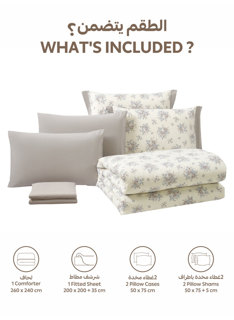 Doona Bedding Comforter Set, Fits 200×200 cm King Size Bed – 6 Pcs Reversible Printed Design – 350 GSM All-Season Comforter – Premium Brushed Microfiber - Image 4