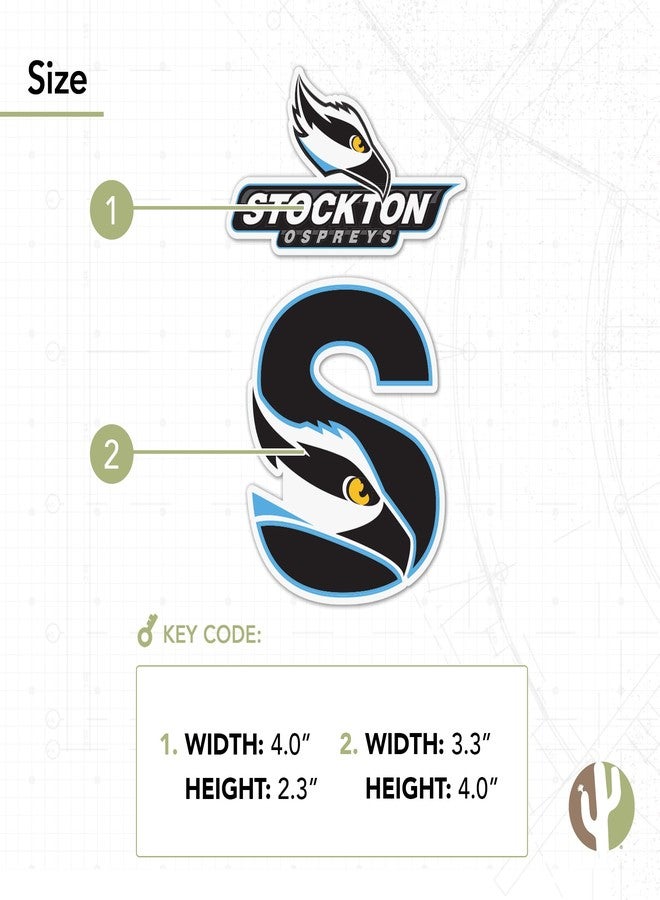 Desert Cactus Stockton University Sticker Stockton Ospreys Vinyl Decal Laptop Water Bottle Car Scrapbook Sheet (4 Inch Set V1) - Image 4
