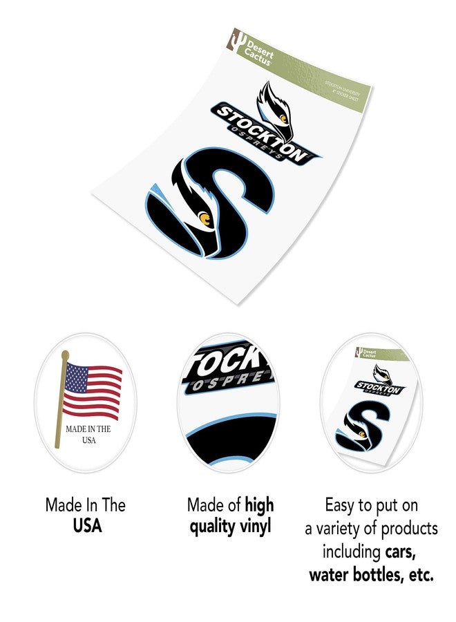 Desert Cactus Stockton University Sticker Stockton Ospreys Vinyl Decal Laptop Water Bottle Car Scrapbook Sheet (4 Inch Set V1) - Image 5