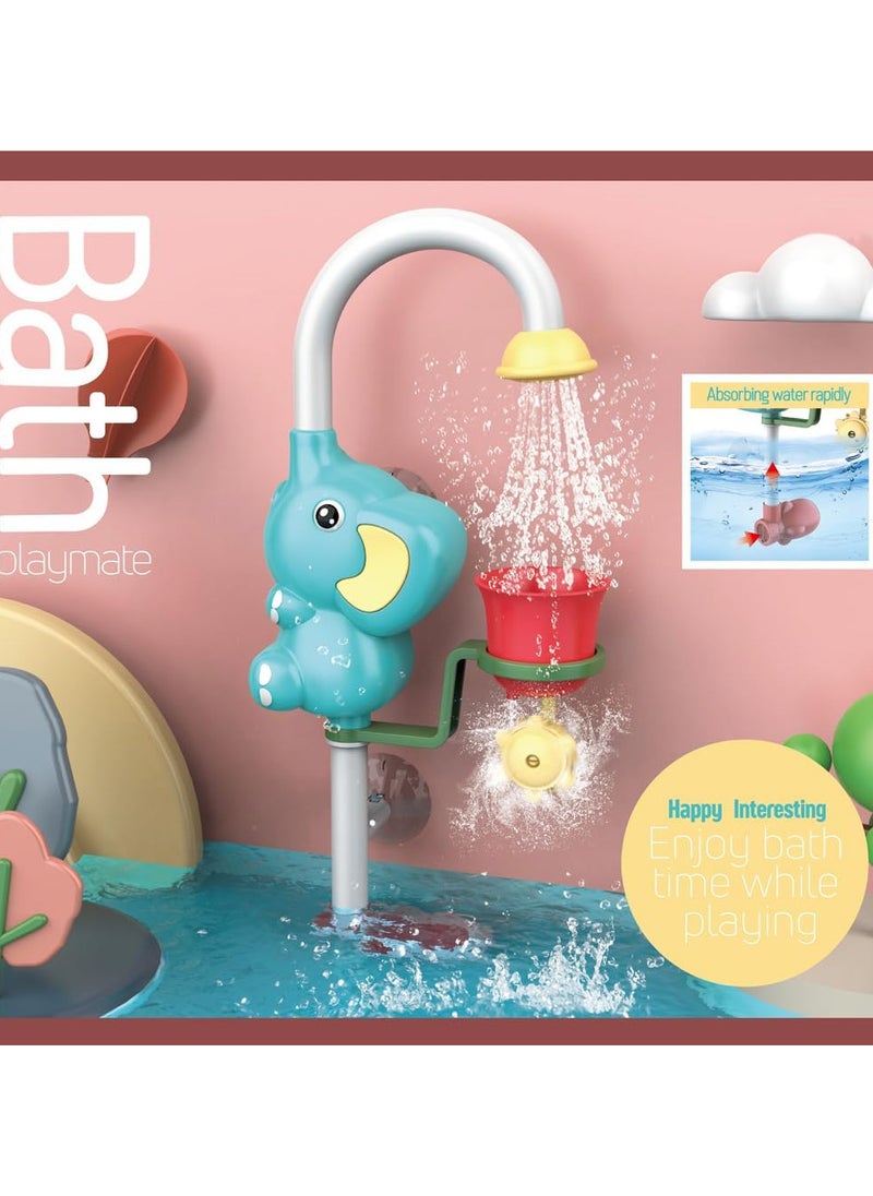 UKR - UKR Elephant Baby Bath Toy – Fun 360° Water Sprinkle Activity for Infants & Toddlers (Blue) | Safe, Interactive Bath Time Toy for Kids - Image 1