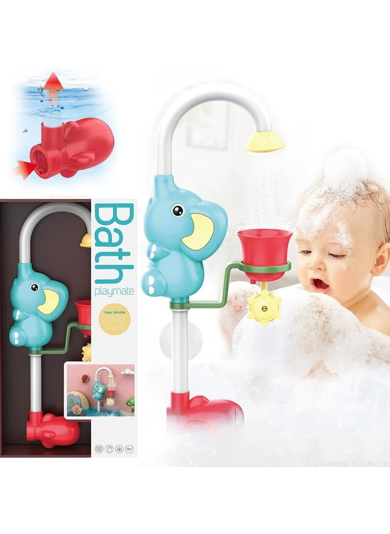 UKR - UKR Elephant Baby Bath Toy – Fun 360° Water Sprinkle Activity for Infants & Toddlers (Blue) | Safe, Interactive Bath Time Toy for Kids - Image 1