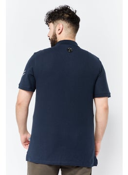 Plein Sport Men Sportswear Fit Short Sleeves Outdoor Polo Shirt, Navy  - Image 4
