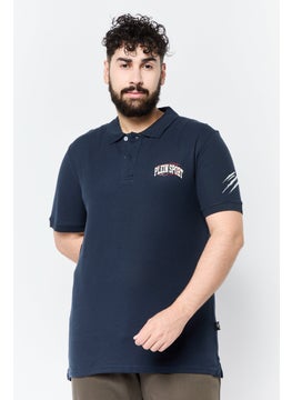 Plein Sport Men Sportswear Fit Short Sleeves Outdoor Polo Shirt, Navy  - Image 1