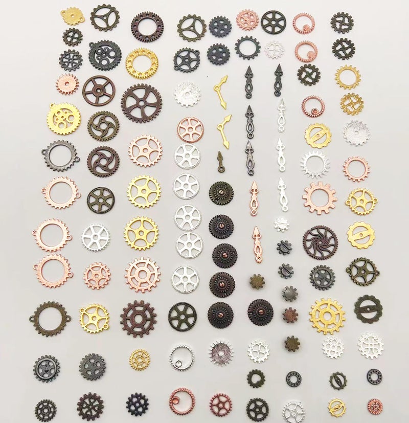 YYHDTYFY 50 جرام إكسسوارات تروس Steampunk مختلطة ديكور DIY ساعة معدنية عتيقة ساعة ترس عجلة تروس المعلقات سحر لصياغة المجوهرات - Image 4