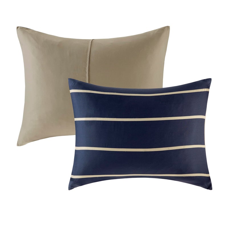 Comfort Spaces Casual Comforter Set Sporty Design, Vibrant Color, Active Lifestyle Boys Bedroom DÃ©cor, All Season Soft Microfiber Bedding Set, Decorative Pillow, Sham Blue/White Queen 4 Piece - Image 5