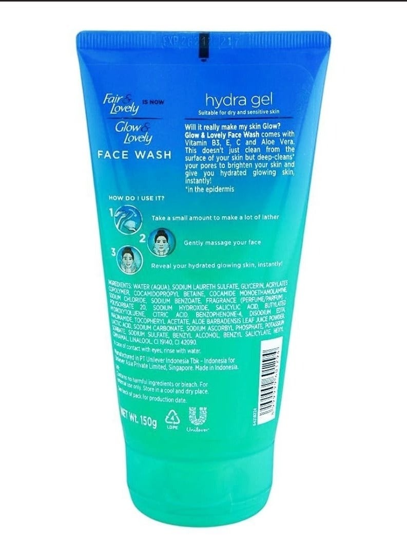 Fair & Lovely Hydra Gel Face Wash 150grams  - Image 2