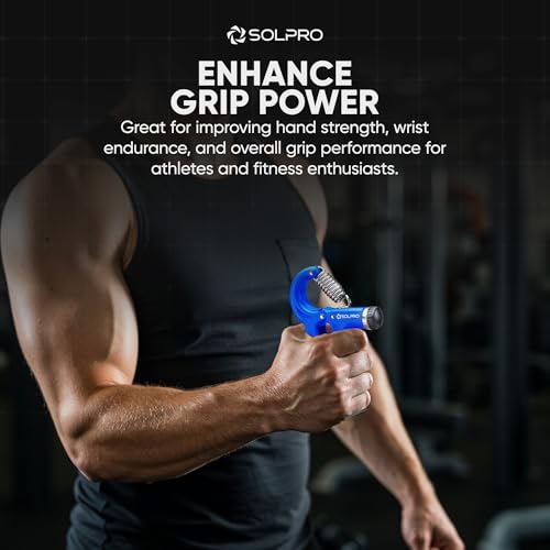 Solpro Velgrip Adjustable Hand Grip Strengthener with Mechanical Counter for Men & Women | Adjustable 5 to 60 kg Resistance | Forearm, Wrist & Finger Strengthener | Home, Gym Workouts (Black/Blue) - Image 4