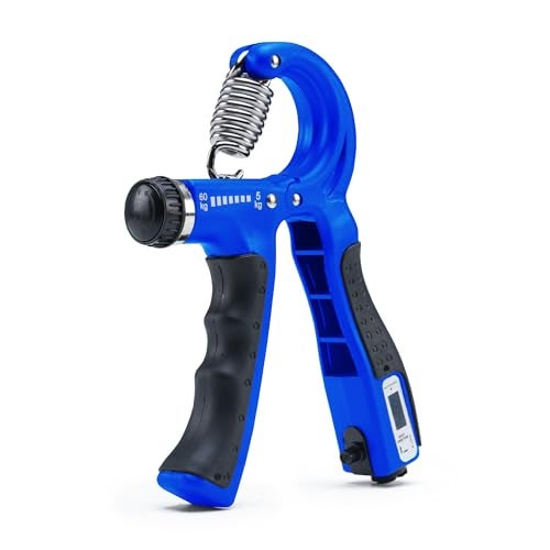 Solpro Velgrip Adjustable Hand Grip Strengthener with Mechanical Counter for Men & Women | Adjustable 5 to 60 kg Resistance | Forearm, Wrist & Finger Strengthener | Home, Gym Workouts (Black/Blue) - Image 1