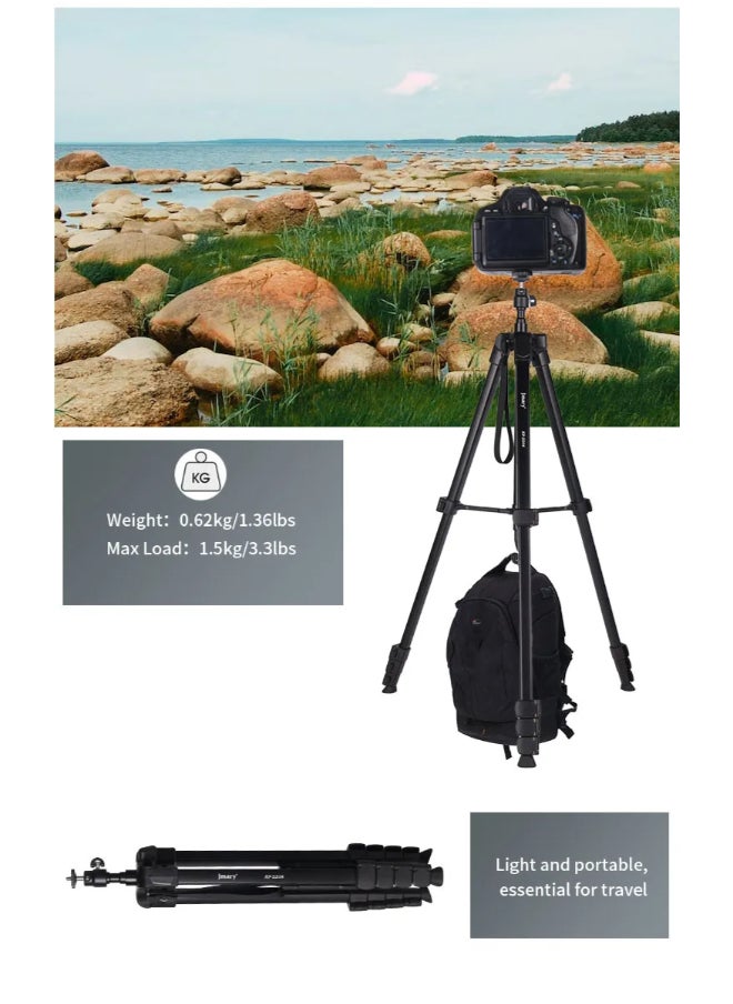 Jmary - Lightweight Aluminium Tripod Stand Professional Aluminium Tripod for DSLR Camera Video & Photo Tripod stand 360-degree rotation with up-down technology (KP-2208) - Image 1