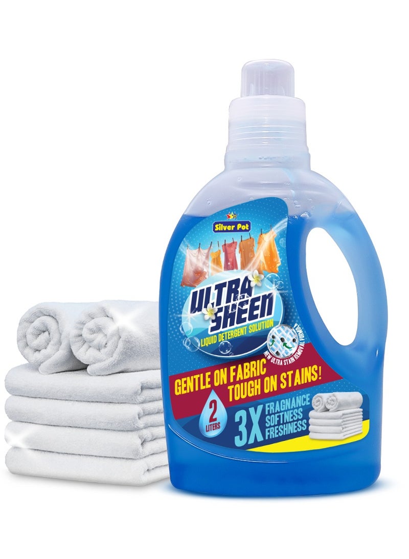 Silver Pot Blue Liquid Laundry Detergent – 2 Litres, Powerful Deep Clean Formula, Fresh Scent, Suitable for All Washers - Image 1