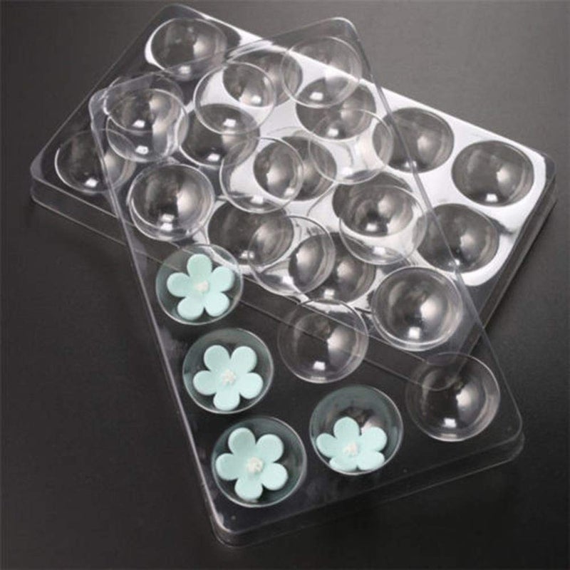 EORTA 2 Pack/30 Cavity Sugar Flower Drying Mold Fondant Shaping Tray Plastic Cake Decoration Baking Tools for Sugarcraft, Gum, Paste Chocolate, DIY, Clear, 9" X 5.5"