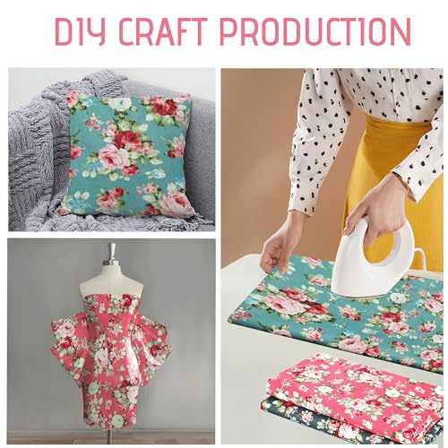 MOSIOBERDAVIAN 3 Pcs 36 x 62 Inch 3 Yards Wide Floral Cotton Fabric Rose Flowers Pattern Fabric Precut Print Quilting Romantic for Quilting,Sewing,Crafts,Home Decor(3 Models) - Image 5