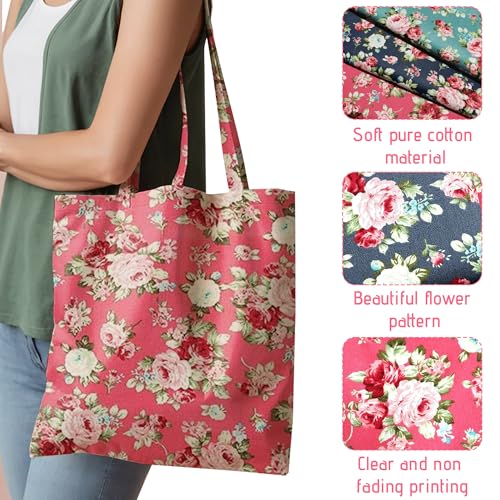 MOSIOBERDAVIAN 3 Pcs 36 x 62 Inch 3 Yards Wide Floral Cotton Fabric Rose Flowers Pattern Fabric Precut Print Quilting Romantic for Quilting,Sewing,Crafts,Home Decor(3 Models) - Image 3