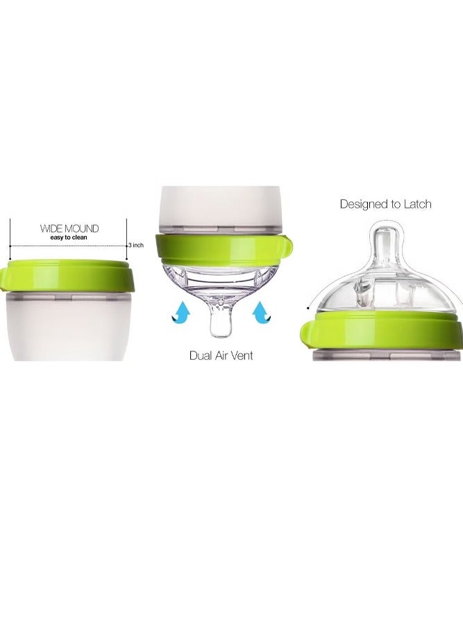 بيبي لاند زجاجة رضاعة للأطفال بملمس مماثل للثدي، أخضر، 5 أونصات - Image 3