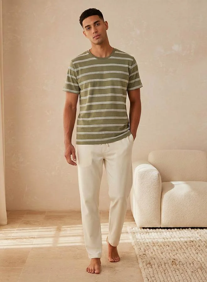 Splash FAV Men Cotton Striped Pyjama Set