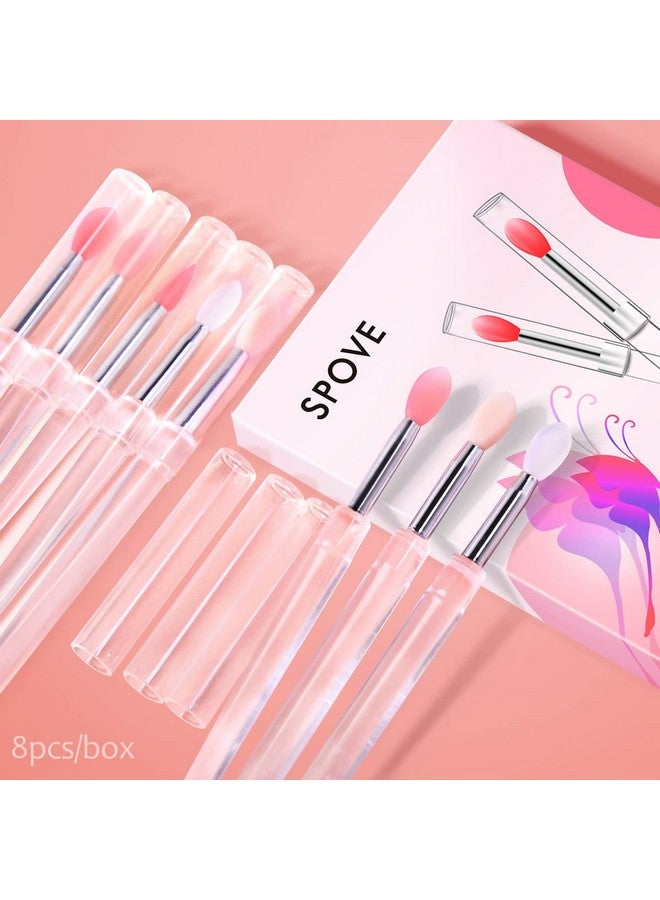 SPOVE Silicone Lip Brush Lipstick Applicator Brushes With Cap 8Pcs Reusable Makeup Brushes Lip Gloss Wands Cosmetic Tool Cream Applicator - Image 2