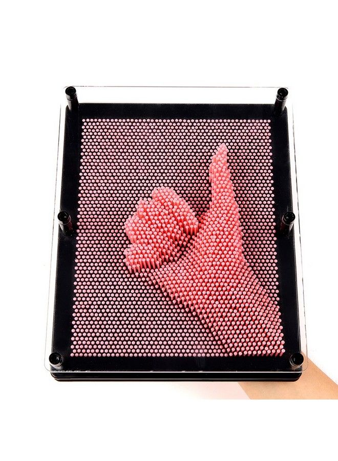 E-FirstFeeling 3D Pin Art Toy Extra Large 10" X 8" Pin Art Board Pin Impression Sculpture Toy For Kids Adults Hand Mold Board Toy Gifts Pink - Image 3