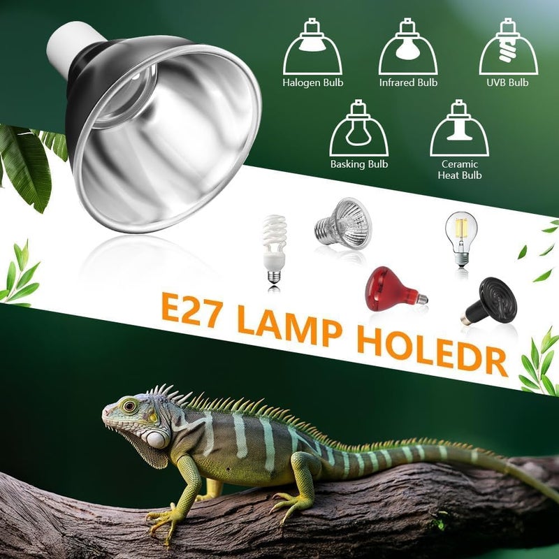 KASTWAVE Tortoise Heat Lamp with Clamp, Dimmable UVA UVB Light Reptile Kit for Terrapin Tank Vivarium, Reptile Heat Lamp with Timer, Terrarium Hood Light for Tortoise, Snake, Frog, Lizard, Chicks - Image 3