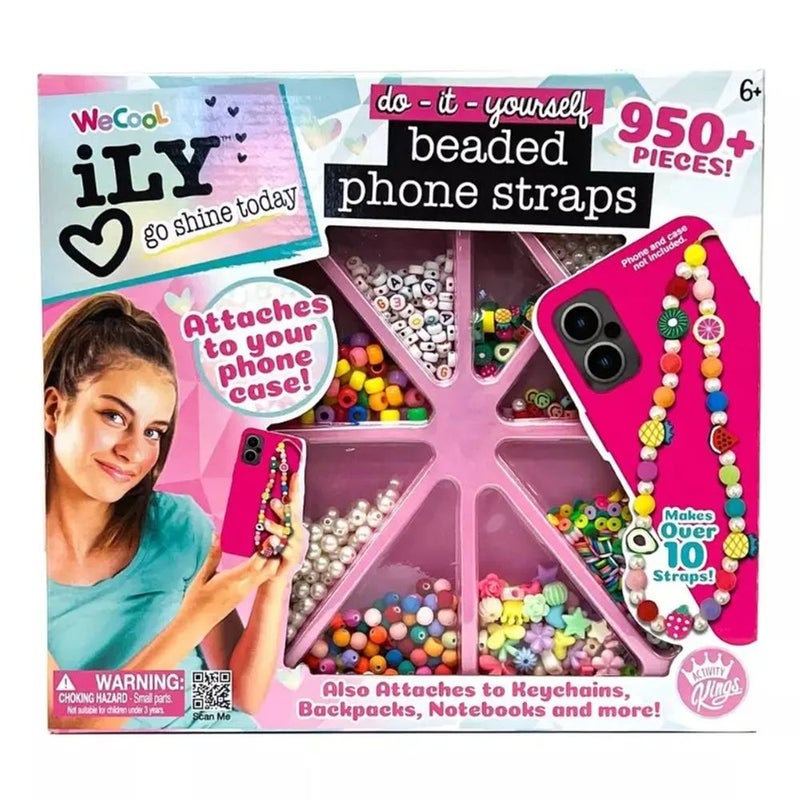 WeCool iLY DIY Beaded Phone Straps Craft Kit (950 Pieces) - Image 1