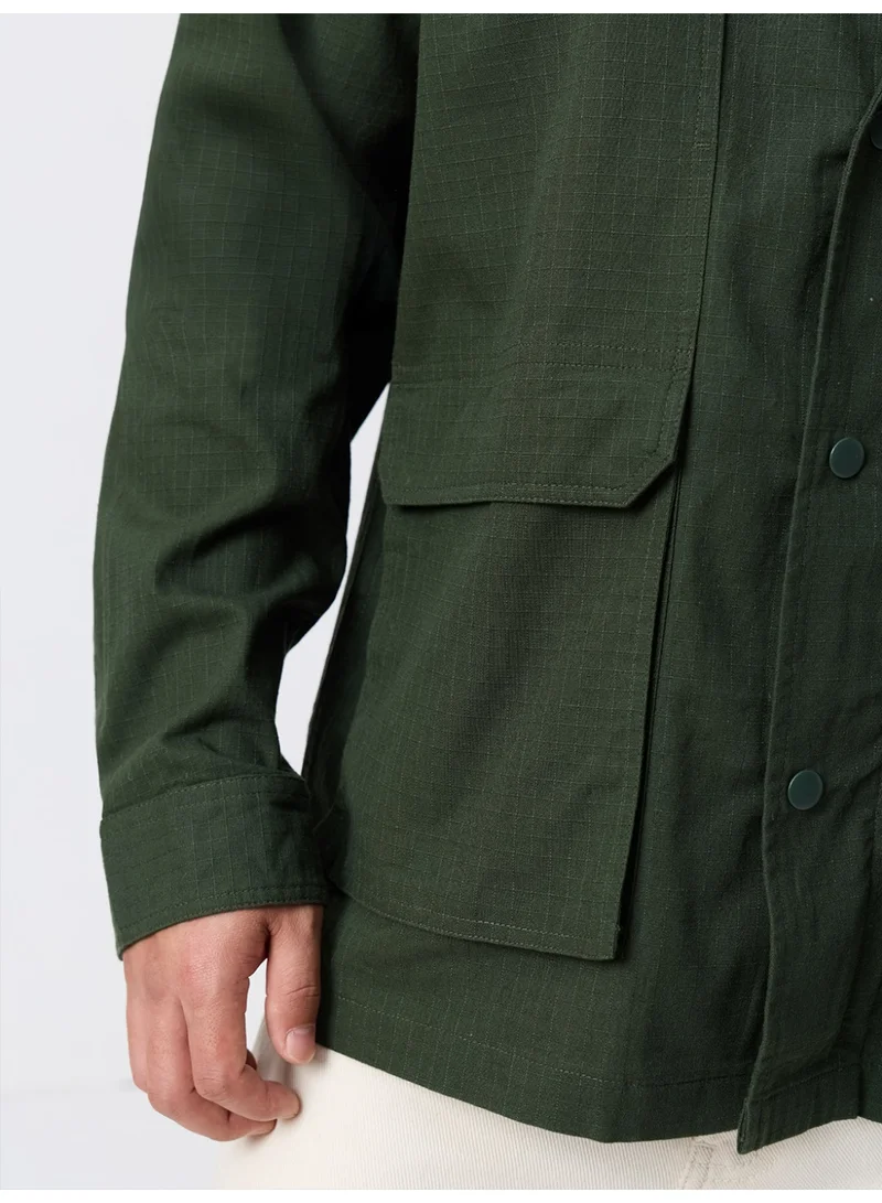 The Souled Store  Utility Shacket: Dark Basil  | Best Price UAE