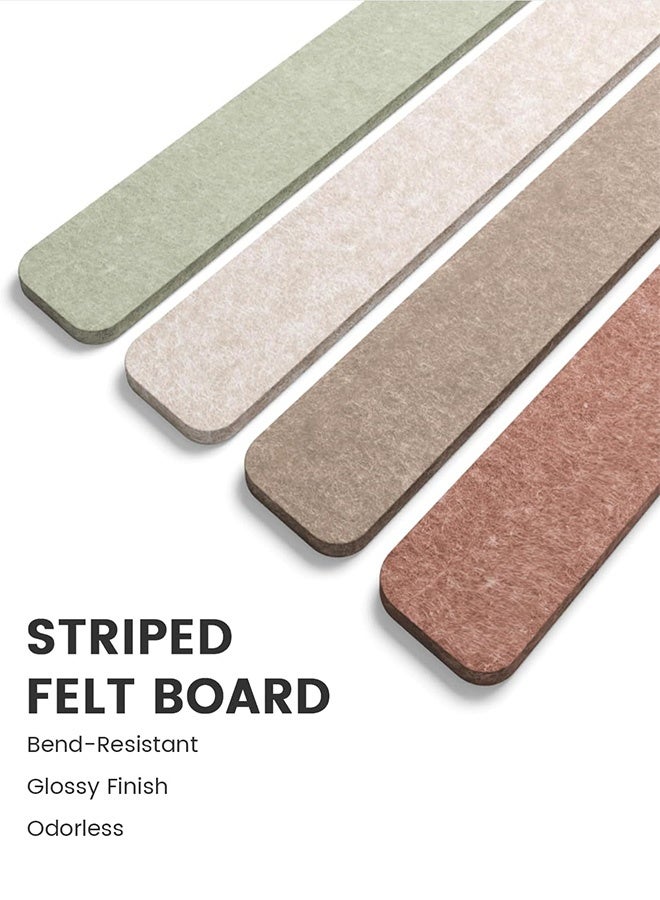 Quantum 8 Pack Self-Adhesive Felt Bulletin Board Strips with 50 Adhesive Backing & 50 Push Pins - Pin Board Bar Strips  - Wall Mount Memo Display for Office Organization Home Decor Classroom Displays and DIY Wall Art (Dark brown + Light gray + Mint green + Brown) - Image 3