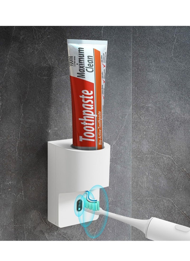 Wall-mounted automatic toothpaste dispenser for bathroom, electric toothpaste dispenser with sensor, 4-level toothpaste squeezing pump, battery operated
