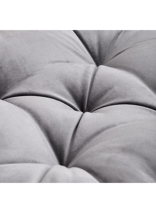 9villa 9villa Velvet Floor Cushion - Soft & Thick Micro-Fiber Filler - Large Size Cushion for Sofa, Reading Book, Living Room, Balcony, Garden, Yoga, Meditation - 50x50x10 cm (Gray) - Image 4
