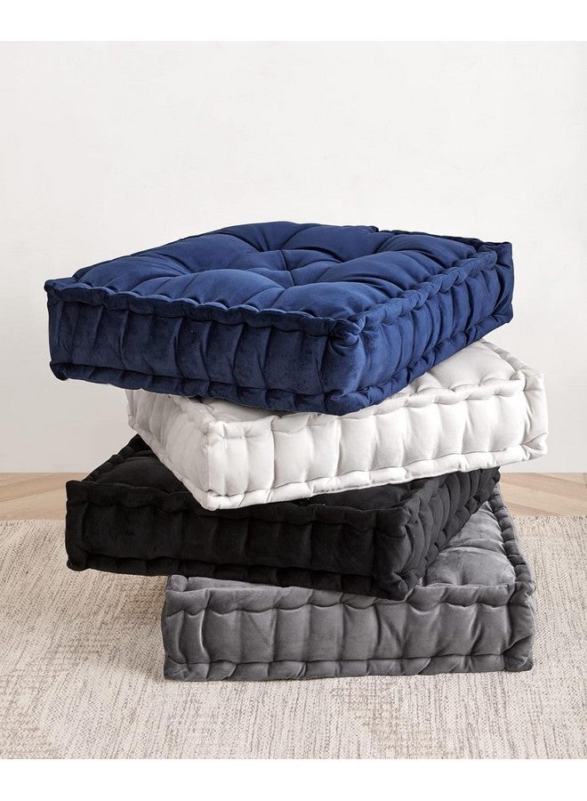 9villa 9villa Velvet Floor Cushion - Soft & Thick Micro-Fiber Filler - Large Size Cushion for Sofa, Reading Book, Living Room, Balcony, Garden, Yoga, Meditation - 50x50x10 cm (Gray) - Image 5