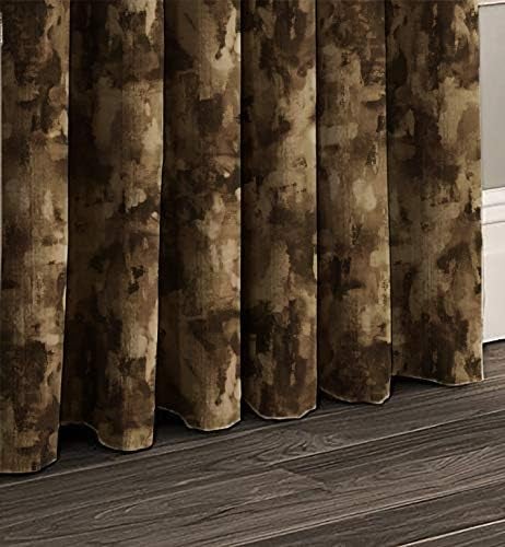 Casableu Eden Polyester Eyelets (Steel) Blackout Curtains with Tie Back, Bedroom Living Room (Pack of 2) (Brown, 7 feet) - Image 3