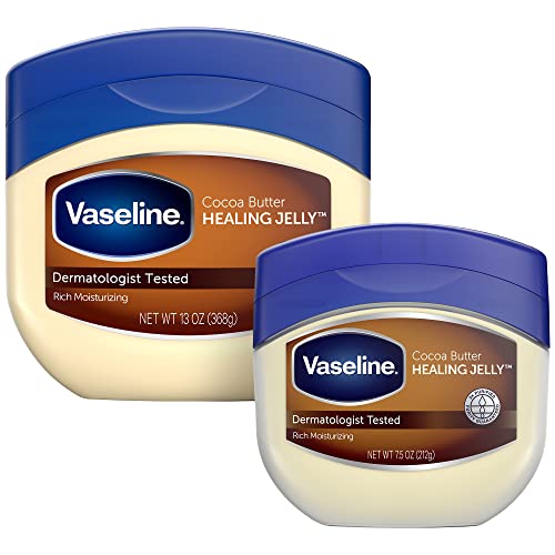 Vaseline جل الشفاء من فازلين بزبدة الكاكاو 2 حجم مجموعة متنوعة 1 موصى به من قبل أطباء الجلد واقي للبشرة جل شفاء للبشرة الحساسة والجافة - Image 1