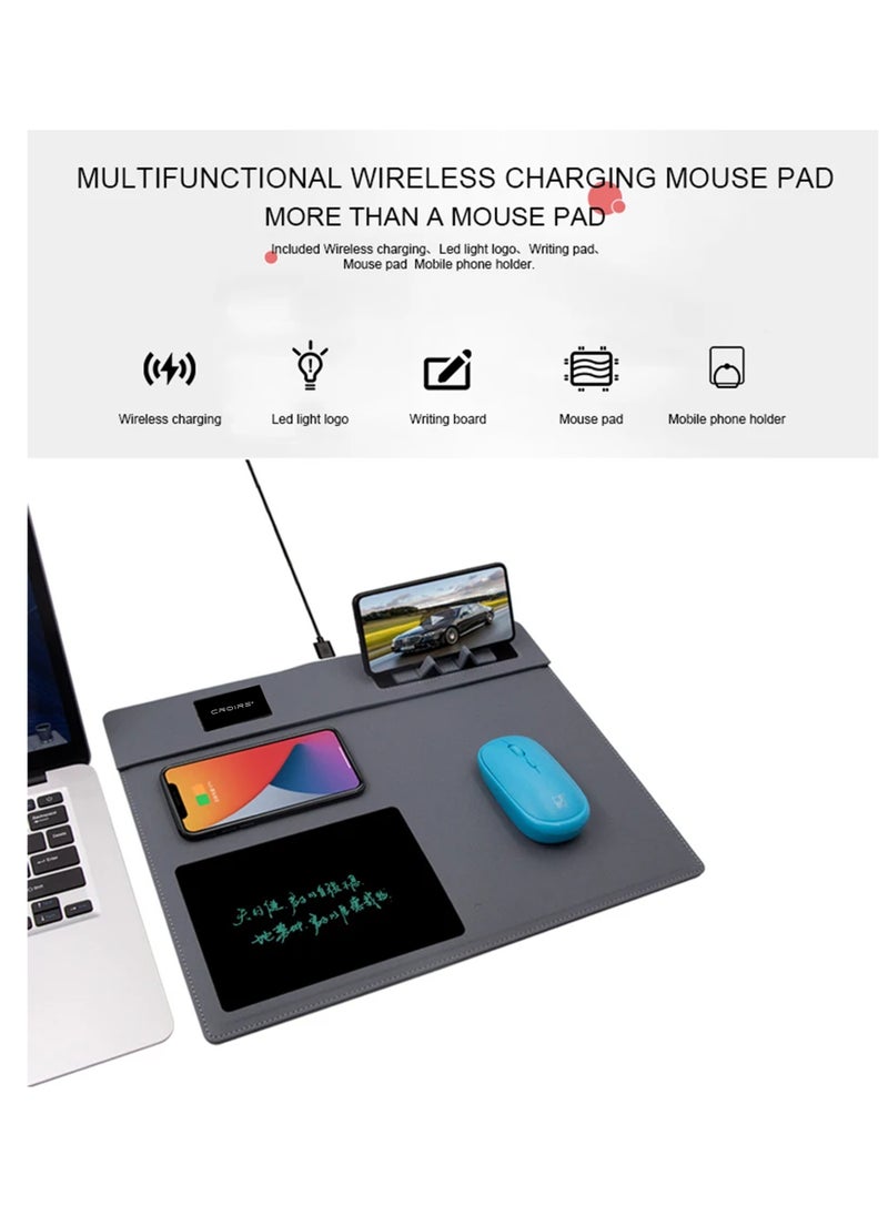 CROIRE - Ultimate Digital Workstation Bundle: Wireless Charging Mouse with Mousepad, Phone Stand, and Digital Notepad - Your All-in-One Solution for Efficiency and Comfort - Image 1