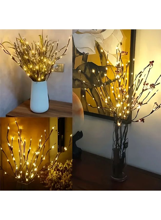 3 قطع من إضاءة LED لغصان الشجرة التناظرية تعمل بالبطارية لديكور المنزل الدافئ - Image 1