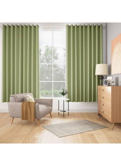 Wakefit Wakefit Curtains 7 feet Long Set of 2, Blackout Curtains, Door Curtains 7 feet, Curtains for Living Room, Polyester Solid Curtains,Decoration Items for Home Décor (Jog Green)  - Image 1