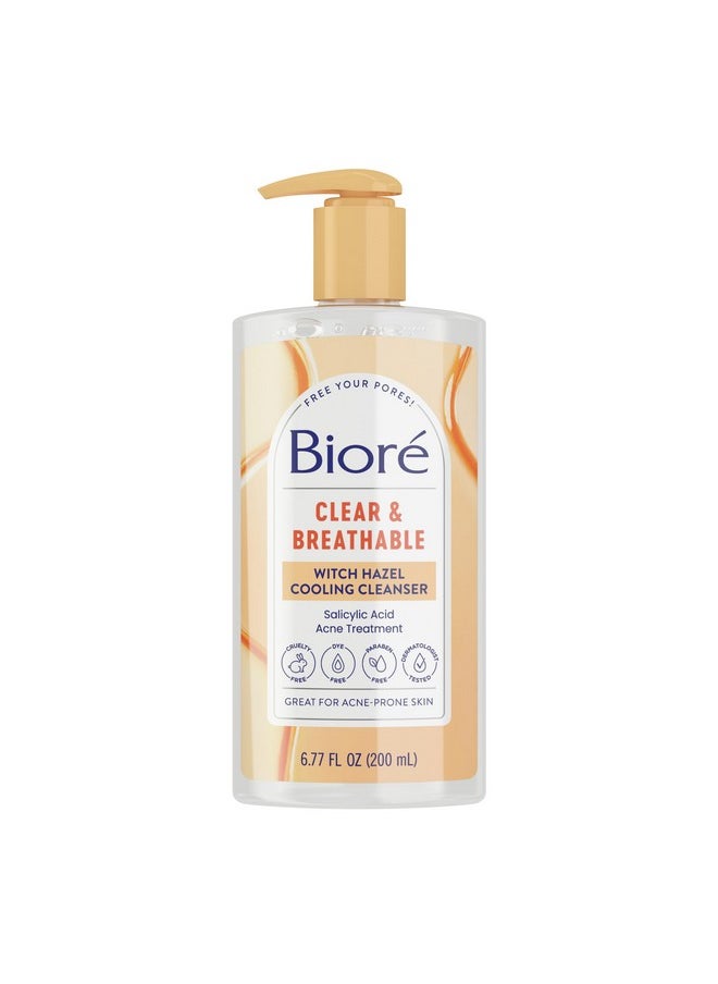 Biore Biore Clear & Breathable Cooling Cleanser, Acne Treatment For Face, Face Scrub For Oily Skin, Salicylic Acid Cleanser, 6.77 Oz  - Image 1