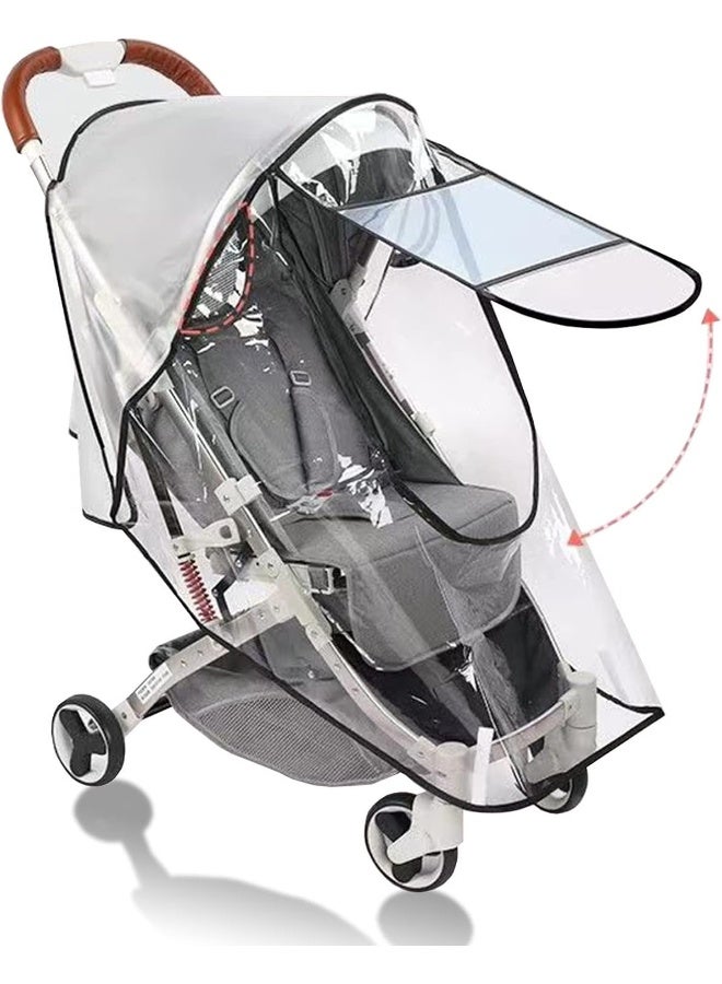 WASYPLSFOI Stroller Rain Cover Universal Stroller Cart Umbrella Rain Cove Accessory, for Babies Winter Windproof Waterproof Dustproof and Snowproof - Image 1