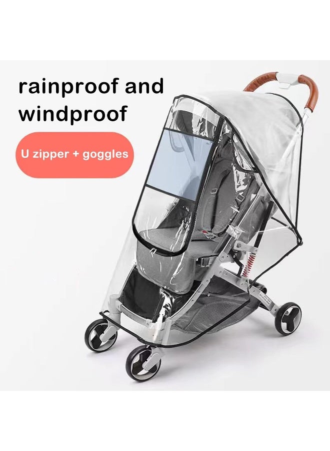 WASYPLSFOI Stroller Rain Cover Universal Stroller Cart Umbrella Rain Cove Accessory, for Babies Winter Windproof Waterproof Dustproof and Snowproof - Image 2
