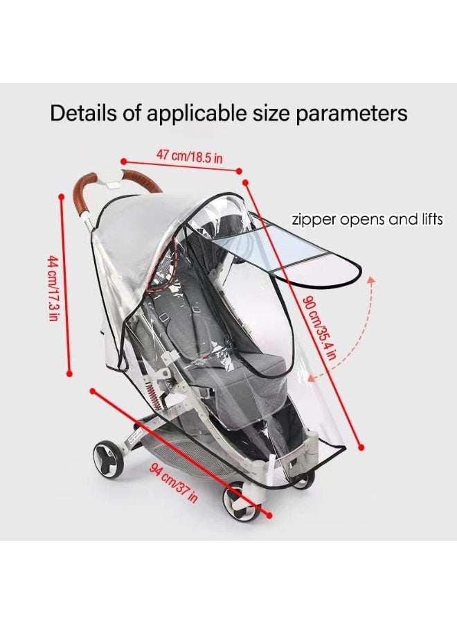 WASYPLSFOI Stroller Rain Cover Universal Stroller Cart Umbrella Rain Cove Accessory, for Babies Winter Windproof Waterproof Dustproof and Snowproof - Image 5