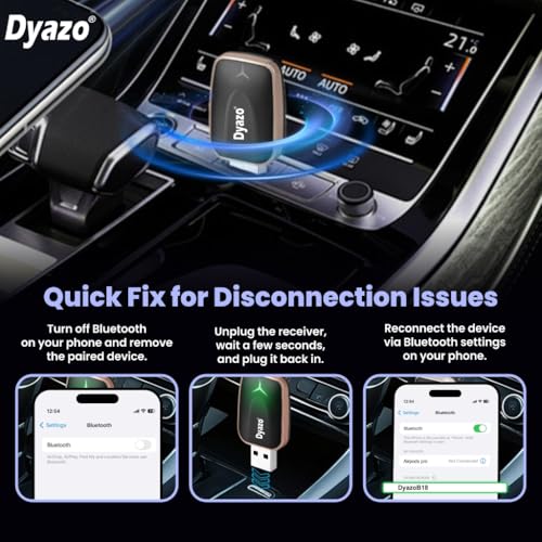 Dyazo 2-in-1 Wireless Car Adapter for Apple CarPlay & Android Auto | Plug & Play Bluetooth Connection | Converts Wired System to Wireless | Fast Stable Performance | Compatible with iOS & Android - Image 4