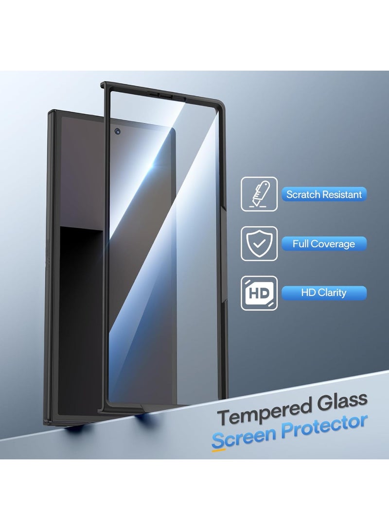 Aookay for Samsung Galaxy Z Fold 7 Case with Pen Holder Slot & Pen (Not Original) [Mil-Grade Drop][Built-in Screen & Invisible Kickstand] Slim Thin Protective Phone Case for Z Fold 7 Cover (Black) - Image 5