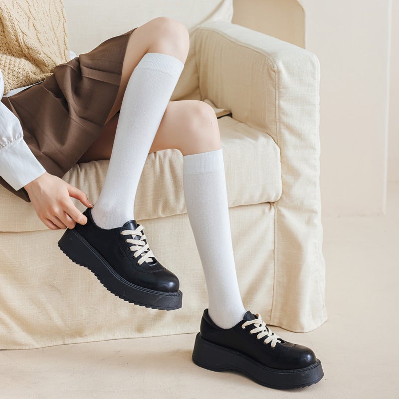 Knee-High Slimming JK Socks Autumn Winter White