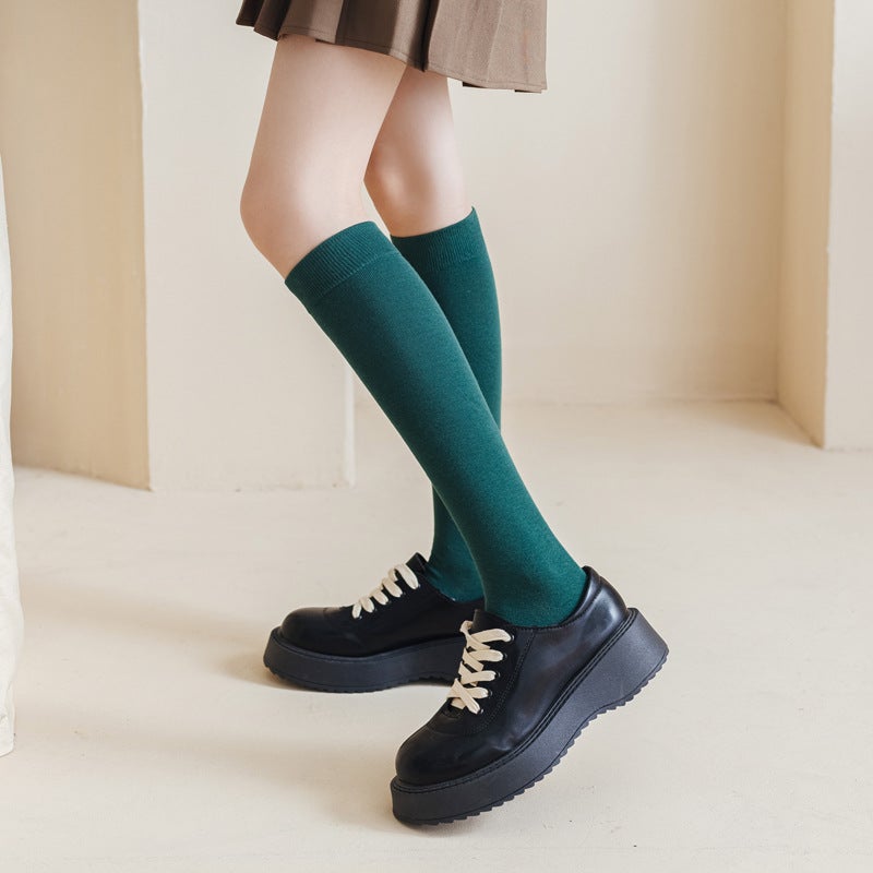 Knee-High Slimming JK Socks Autumn Winter White