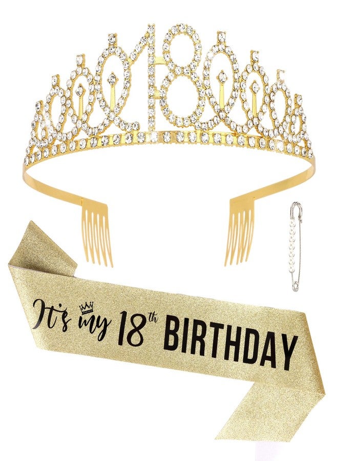 Semato 18th Birthday Decorations for Girls 18th Birthday Crown and Sash Gifts for Girls Party Supplies and Favors - Image 1