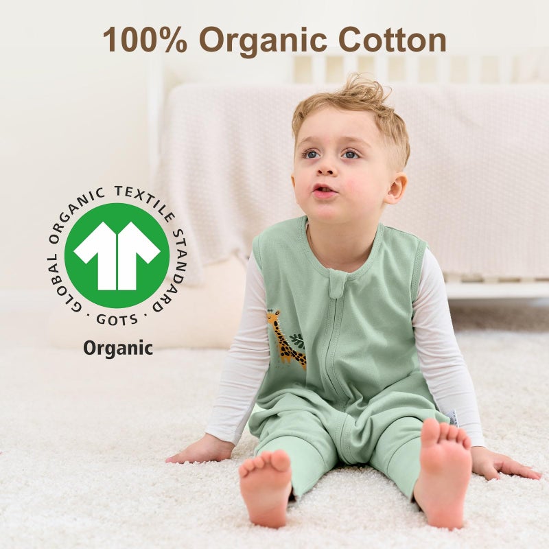 Yoofoss Toddler Sleep Sack with Feet 12-24 Months 100% Organic Cotton Baby Sleep Sack with Legs Toddler Wearable Blanket with 2-Way Zipper - Image 3
