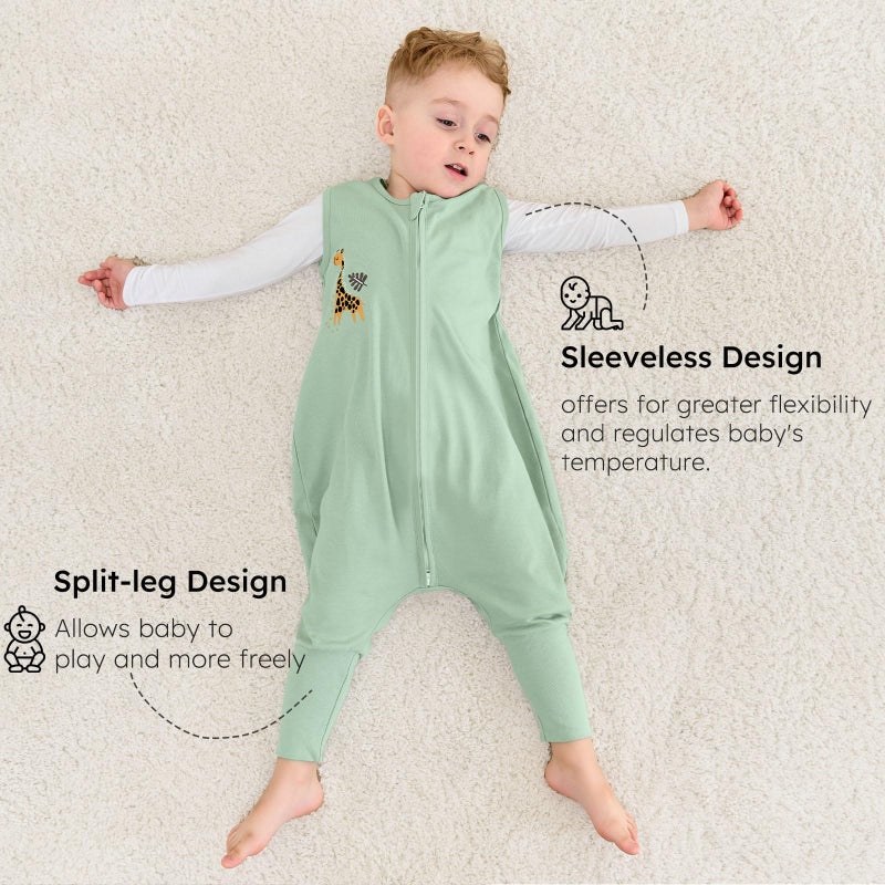 Yoofoss Toddler Sleep Sack with Feet 12-24 Months 100% Organic Cotton Baby Sleep Sack with Legs Toddler Wearable Blanket with 2-Way Zipper - Image 5
